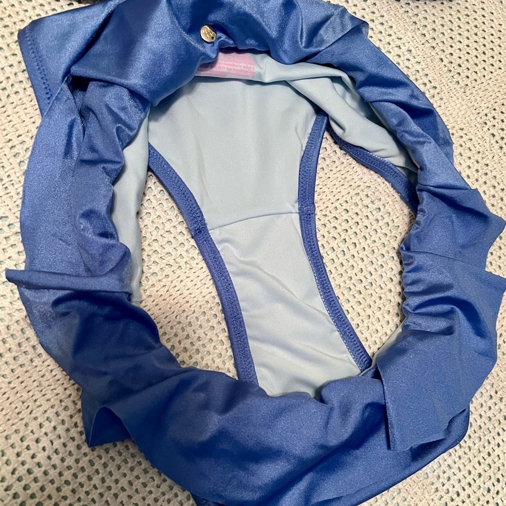 Victorias Secret Blue Ruffle Plunge Highwaist Bikini Swimsuit Set sz 34C & Large - Picture 14 of 14